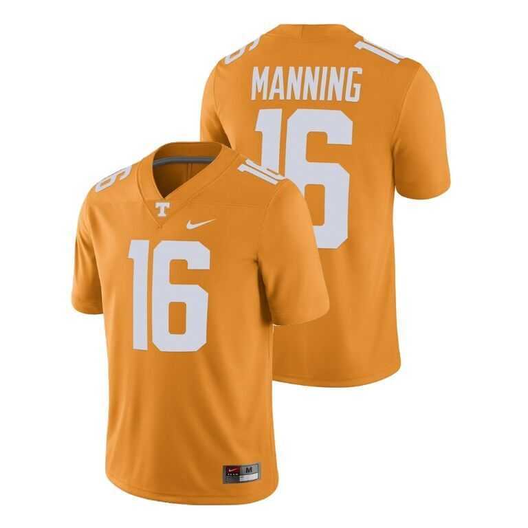 Men%27s Tennessee Volunteers #16 Peyton Manning Orange College Football Jersey Dzhi->miami hurricanes->NCAA Jersey